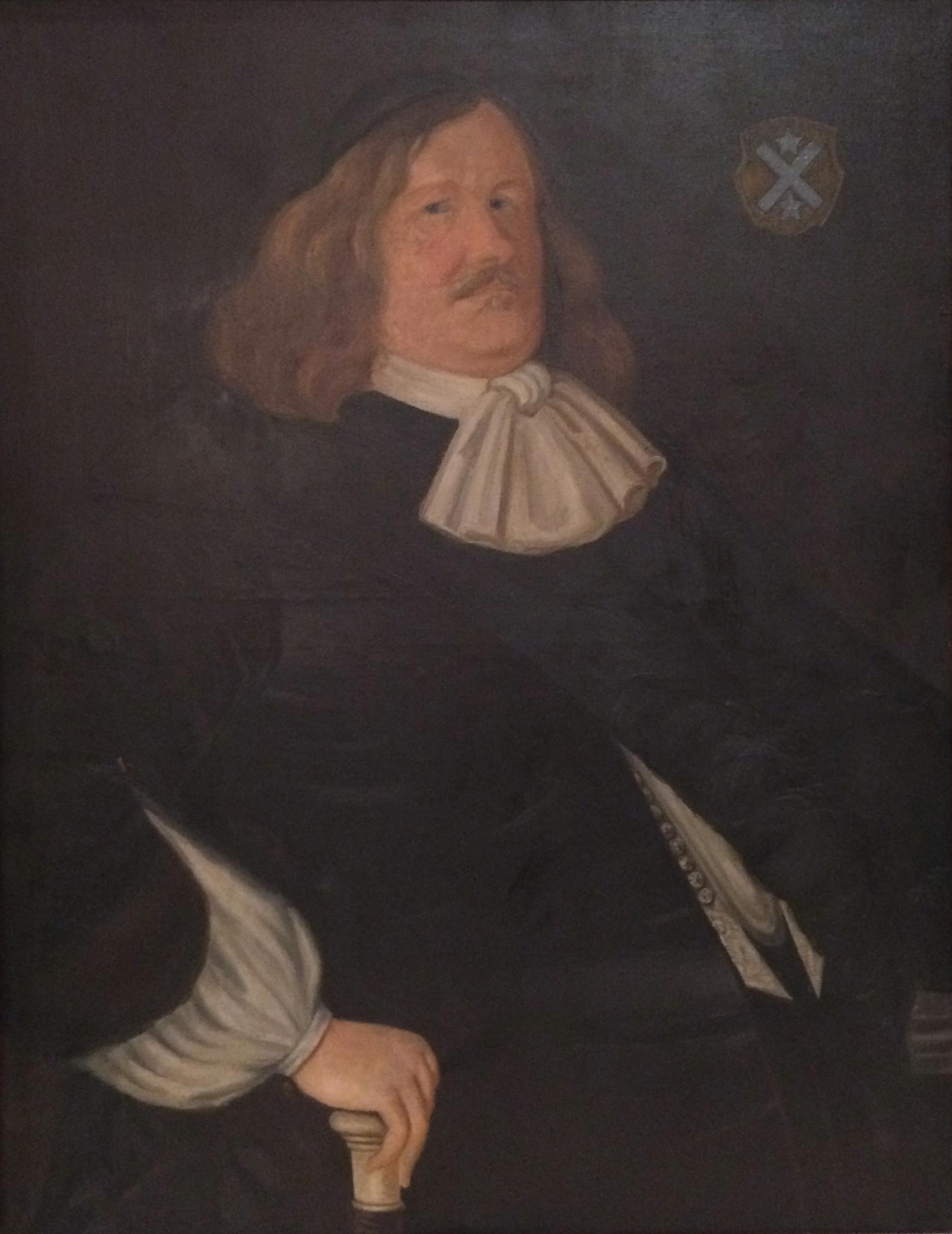 målning föreställande en man i halvlångt hår och eleganta 1600-talskläder